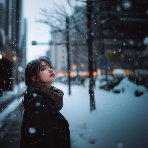 Across the snow city