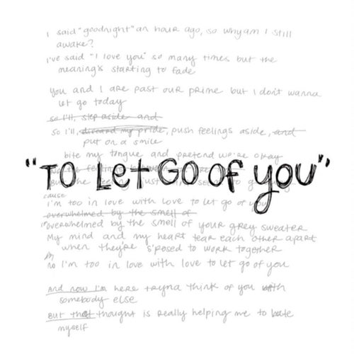 to let go of you