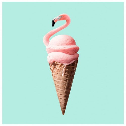 pink swan with ice cream