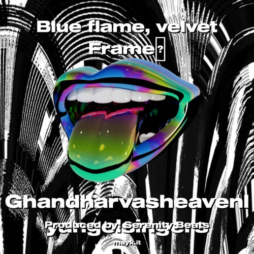 Blue flame  velvet Frame