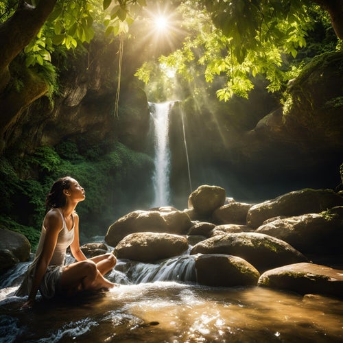 relax under the waterfall